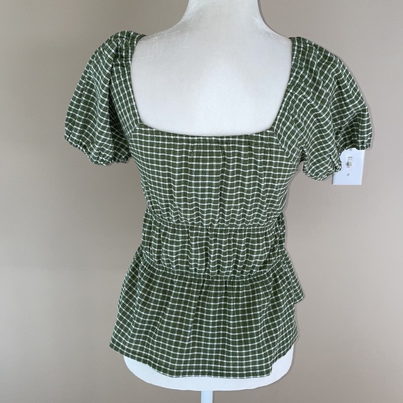 Madewell Tiered Peplum Top in Sweet Basil, NWT, Size Large - Picture 8 of 12